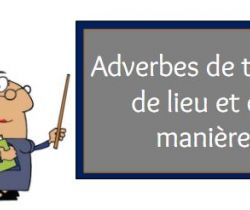 Adverbes de temps, de lieu et de manière (révision de l'imparfait)