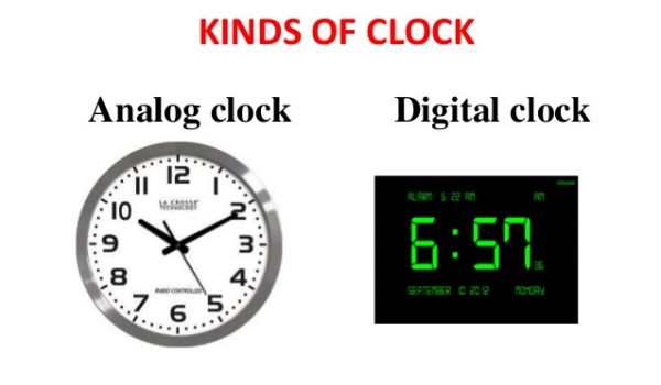 Comparaison du temps analogique et numérique