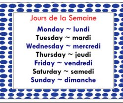 Les jours de la semaine