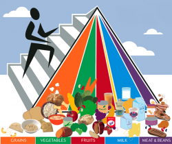 Die Lebensmittel-Pyramide (Arten von Lebensmittelgruppen)