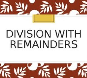 Division avec et sans reste