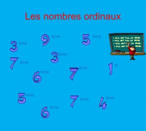 Les nombres ordinaux 1 à 9
