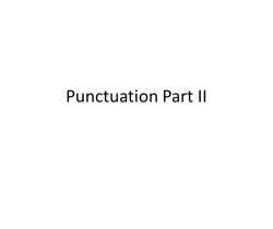 Punctuations-Part II