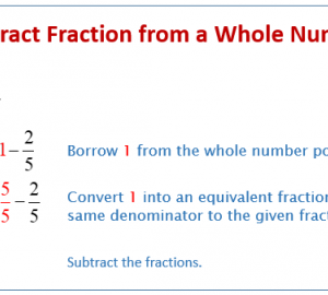 Soustraire des fractions de nombres entiers