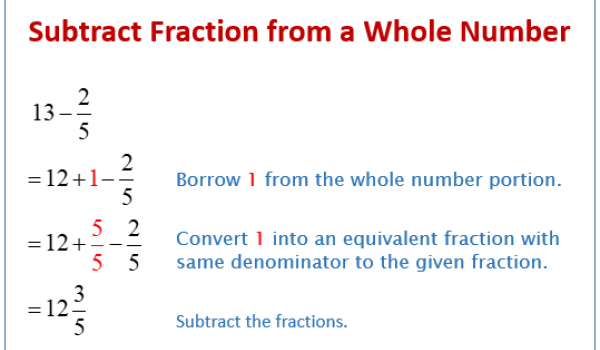 Soustraire des fractions de nombres entiers