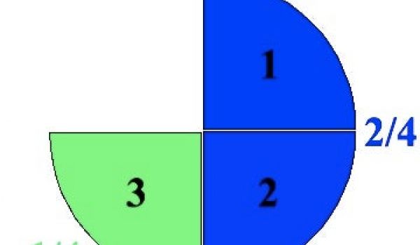 Utilisation de fractions 1/2, 1/4, 1/8 pour décrire des parties d'un groupe ou d'une collection