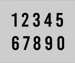 Numbers 0 to 15